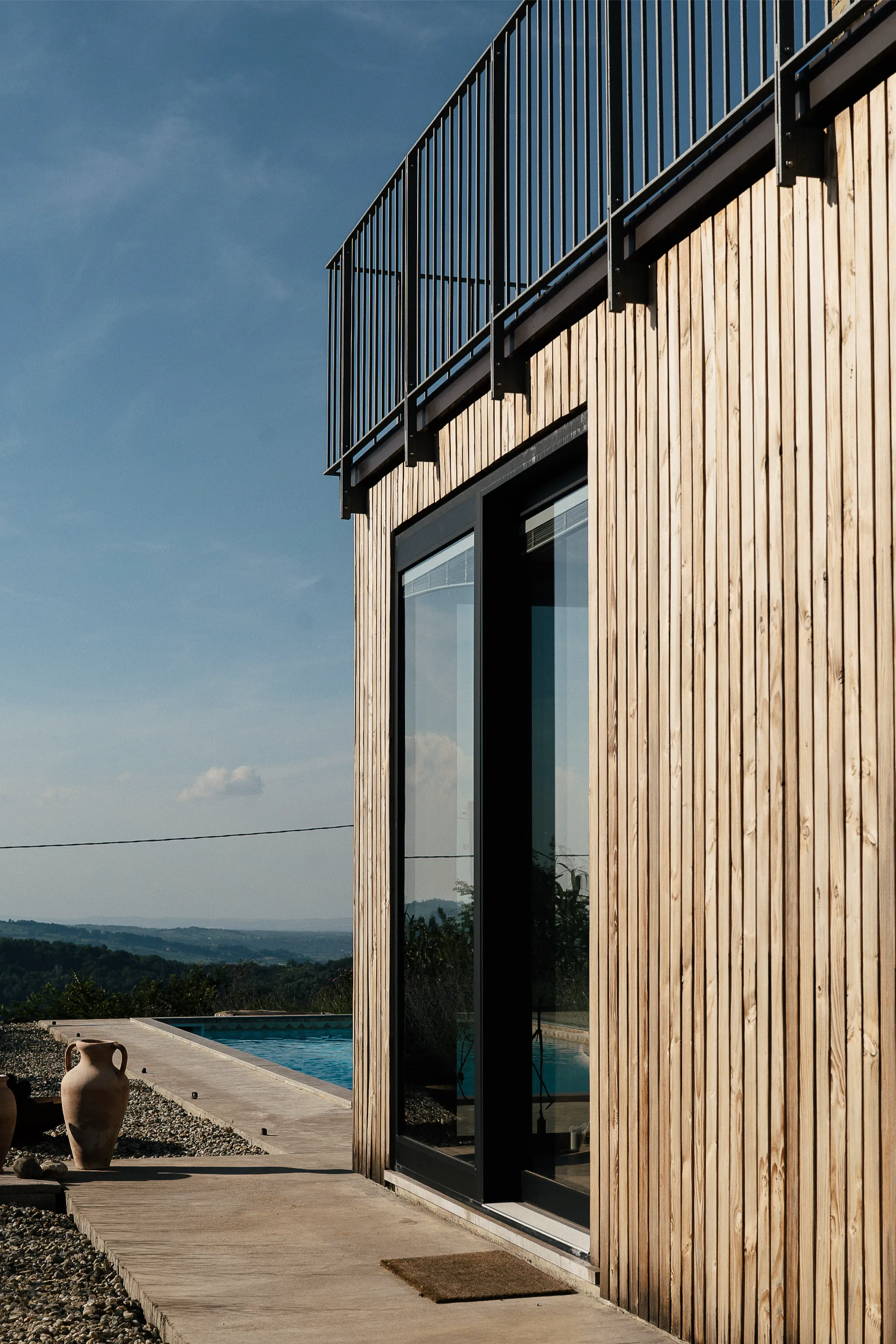La Casa di Aldo, the wood-clad volume