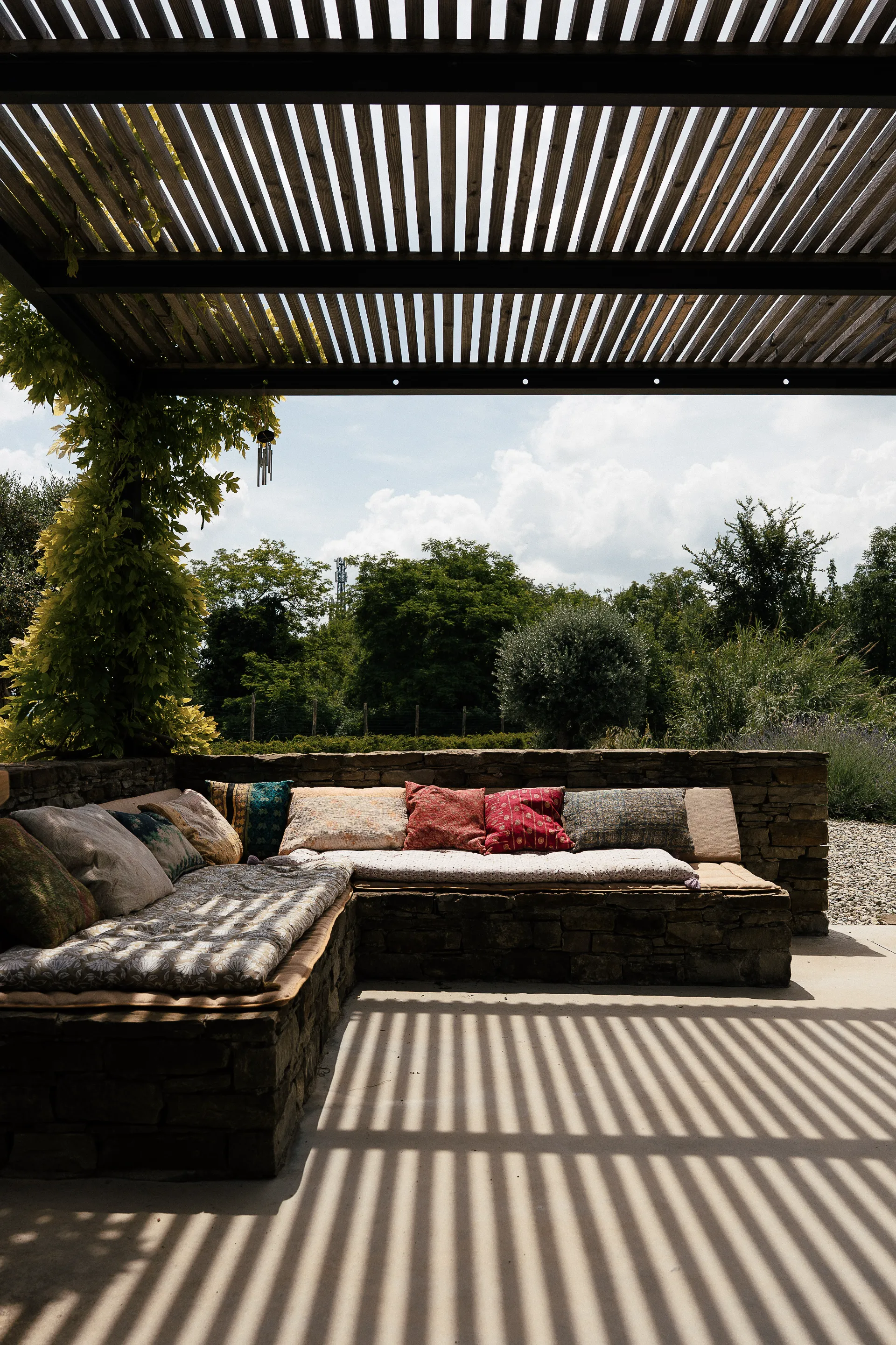 Loungers under the pergola